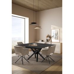 Poltrona de tecido bege, 60 x 62 x 80,5 cm | Mariel