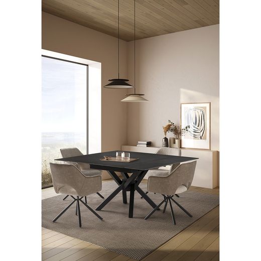 Poltrona in tessuto beige, 60 x 62 x 80,5 cm | Maria