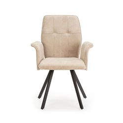 Beige stoffen fauteuil, 62 x 60 x 89 cm | Maria