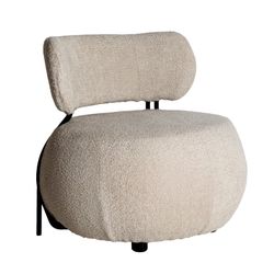 Off-white fabric armchair, 75 x 75 x 76 cm | Valence