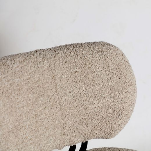 Off-white fabric armchair, 75 x 75 x 76 cm | Valence