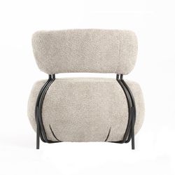 Off-white fabric armchair, 75 x 75 x 76 cm | Valence
