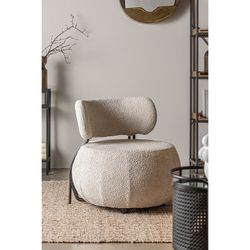 Off-white fabric armchair, 75 x 75 x 76 cm | Valence