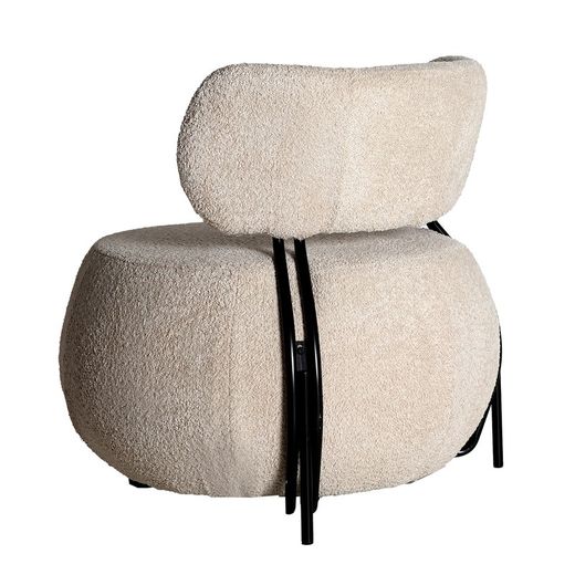 Off-white fabric armchair, 75 x 75 x 76 cm | Valence
