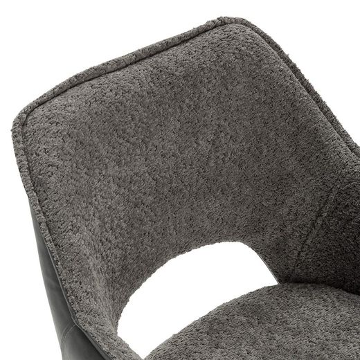 Fauteuil en tissu gris, 62 x 60 x 80,5 cm | Mariel
