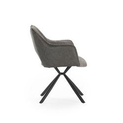 Fauteuil en tissu gris, 62 x 60 x 80,5 cm | Mariel