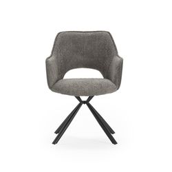Fauteuil en tissu gris, 62 x 60 x 80,5 cm | Mariel
