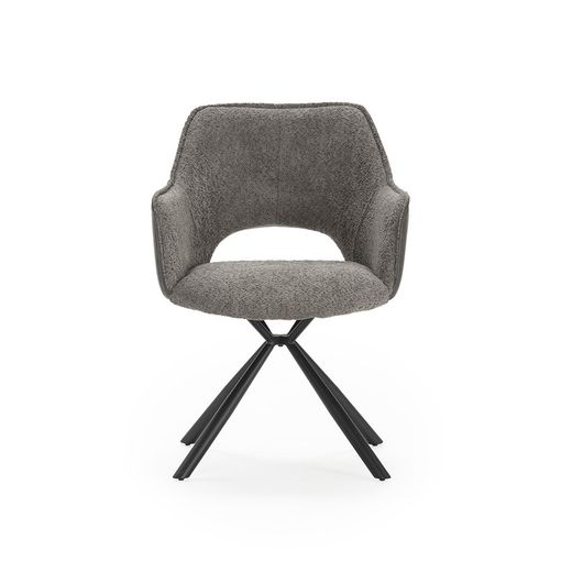 Fauteuil en tissu gris, 62 x 60 x 80,5 cm | Mariel