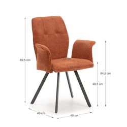Brown fabric armchair, 62 x 60 x 89 cm | Mery