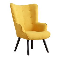 Senffarbener Stoffsessel, 71 x 75 x 95 cm | Du