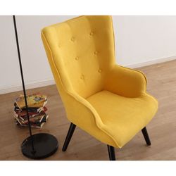 Senffarbener Stoffsessel, 71 x 75 x 95 cm | Du