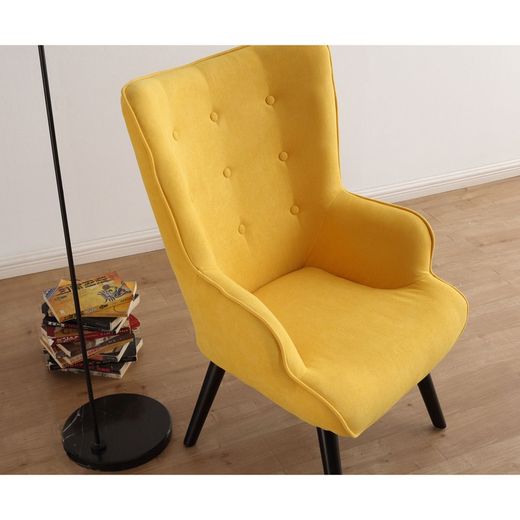 Senffarbener Stoffsessel, 71 x 75 x 95 cm | Du