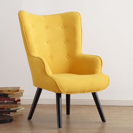 Senffarbener Stoffsessel, 71 x 75 x 95 cm | Du