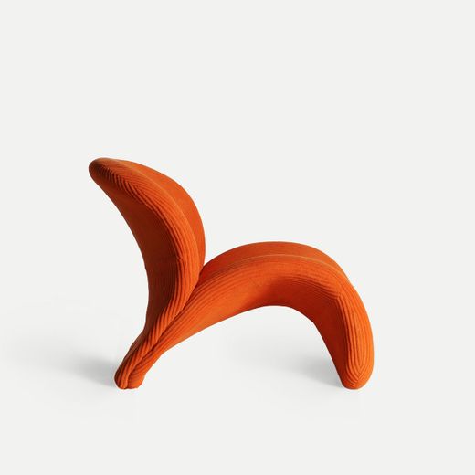 Sillón de tejido en naranja, 76 x 85 x 70 cm | Vianne