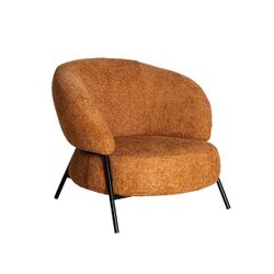 Sillón de tejido en ocre, 85 x 80 x 72 cm | Souvens