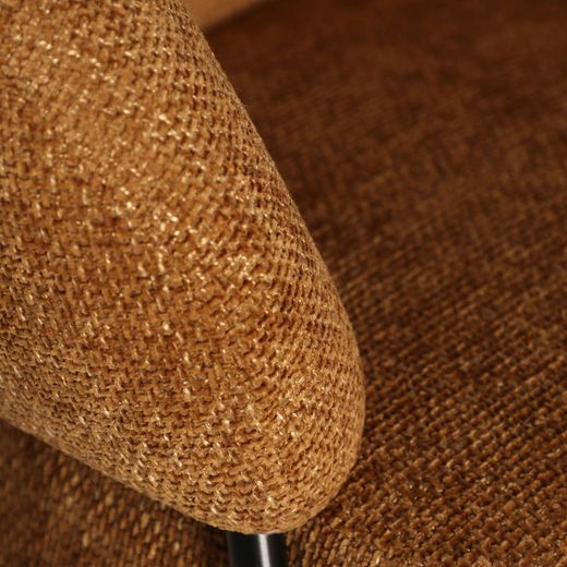 Sillón de tejido en ocre, 85 x 80 x 72 cm | Souvens