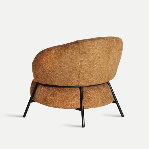 Sillón de tejido en ocre, 85 x 80 x 72 cm | Souvens