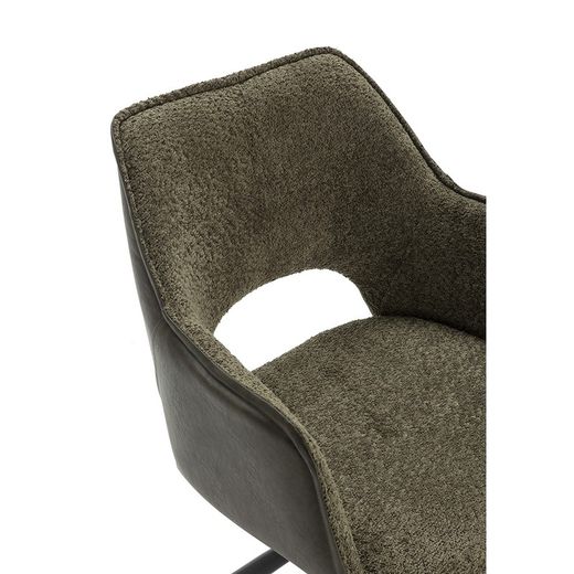 Green fabric armchair, 60 x 62 x 80.5 cm | Mariel