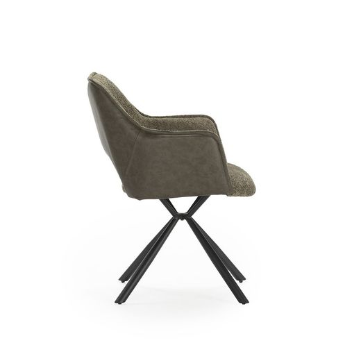 Green fabric armchair, 60 x 62 x 80.5 cm | Mariel