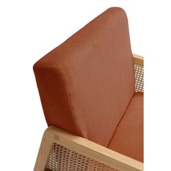 Fabric and wood armchair in tile, 68 x 75 x 79 cm | Debra