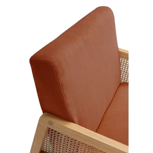 Fabric and wood armchair in tile, 68 x 75 x 79 cm | Debra