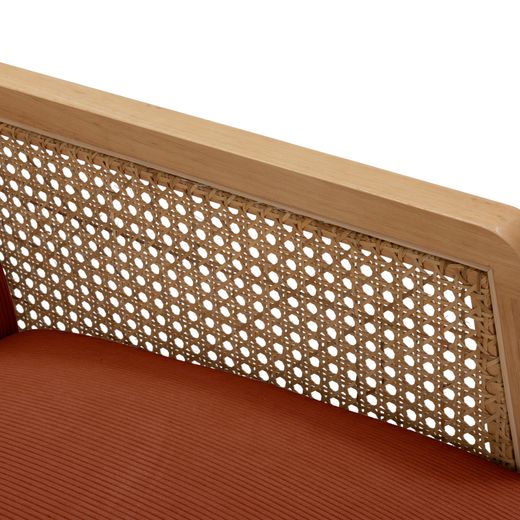 Fabric and wood armchair in tile, 68 x 75 x 79 cm | Debra