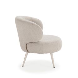 Beige fabric and metal armchair, 49 x 45 x 72.5 cm | Liva