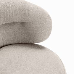 Beige fabric and metal armchair, 49 x 45 x 72.5 cm | Liva