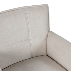 Beige fabric and metal armchair, 62 x 59 x 85 cm | Vesta