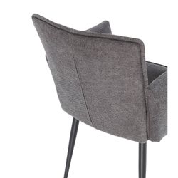 Fabric and metal armchair in dark grey, 62 x 59 x 85 cm | Vesta