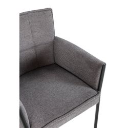 Fabric and metal armchair in dark grey, 62 x 59 x 85 cm | Vesta