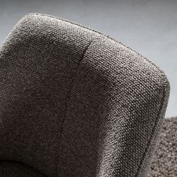 Fauteuil en tissu et métal couleur moka et crème, 61 x 64 x 84 cm | Suma