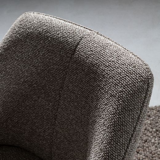 Fauteuil en tissu et métal couleur moka et crème, 61 x 64 x 84 cm | Suma