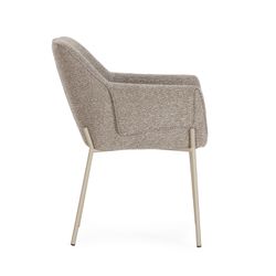 Fauteuil en tissu et métal couleur moka et crème, 61 x 64 x 84 cm | Suma
