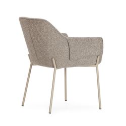 Fauteuil en tissu et métal couleur moka et crème, 61 x 64 x 84 cm | Suma