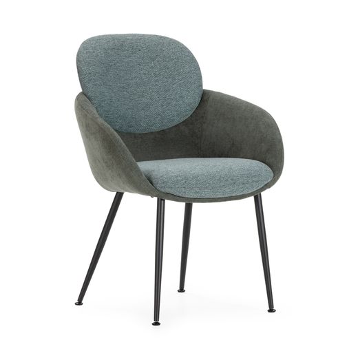 Sillón de tejido y metal en verde, 67 x 67 x 90 cm | Nure