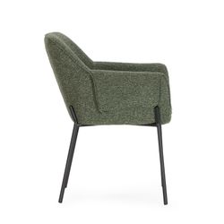 Fabric and metal armchair in green and black, 62 x 64 x 84 cm | Suma