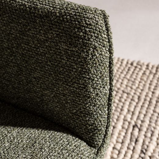 Fabric and metal armchair in green and black, 62 x 64 x 84 cm | Suma