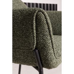 Fabric and metal armchair in green and black, 62 x 64 x 84 cm | Suma