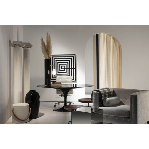 Grå tygfåtölj, 102 x 95 x 70 cm