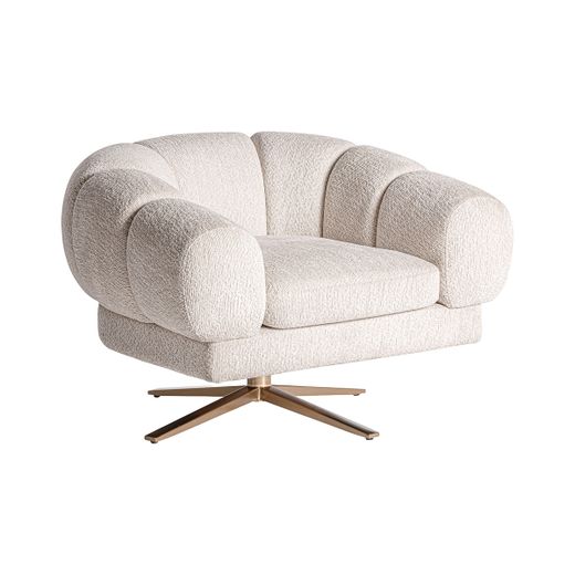 Sillón de terciopelo en blanco, 95 x 84 x 68 cm | Elise