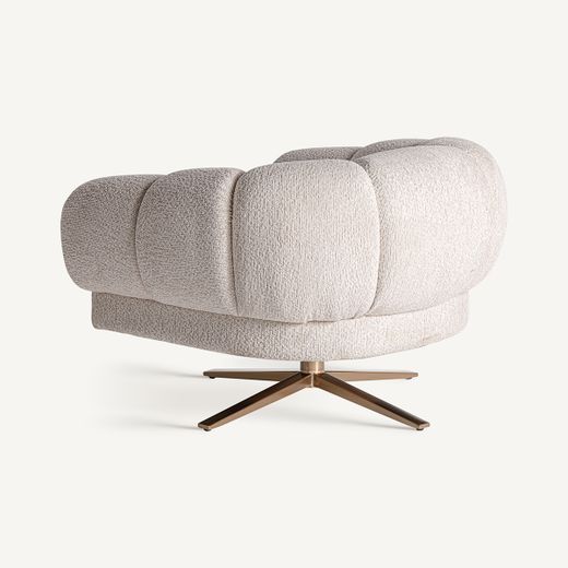 Sillón de terciopelo en blanco, 95 x 84 x 68 cm | Elise