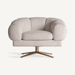 Sillón de terciopelo en blanco, 95 x 84 x 68 cm | Elise