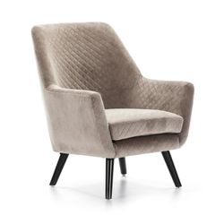 Fåtölj av silver sammet och ben av svart metall90x79x75