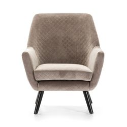 Fåtölj av silver sammet och ben av svart metall90x79x75