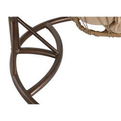 Podwójny fotel wiszący z syntetycznego rattanu i aluminium w kolorze ciemnego i naturalnego brązu, 130 x 61 x 117 cm | Bryza