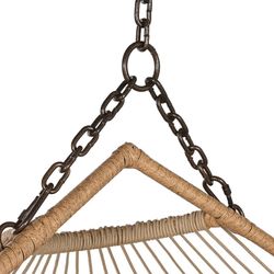 Podwójny fotel wiszący z syntetycznego rattanu i aluminium w kolorze ciemnego i naturalnego brązu, 130 x 61 x 117 cm | Bryza
