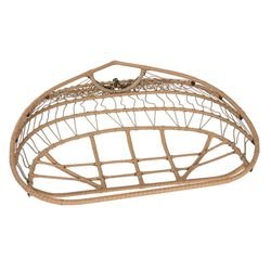 Podwójny fotel wiszący z syntetycznego rattanu i aluminium w kolorze ciemnego i naturalnego brązu, 130 x 61 x 117 cm | Bryza