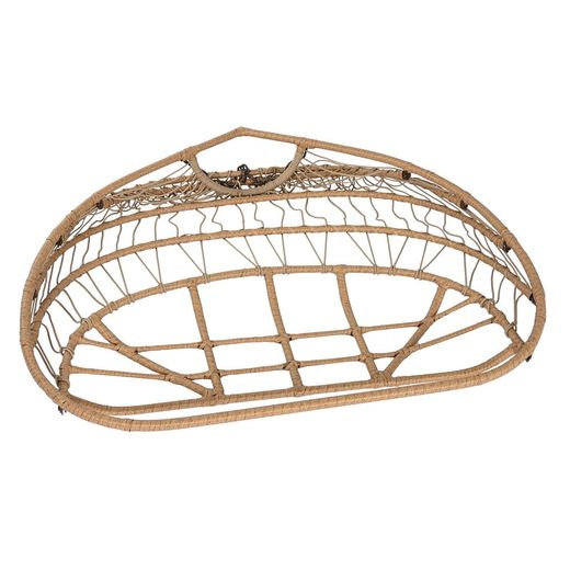 Podwójny fotel wiszący z syntetycznego rattanu i aluminium w kolorze ciemnego i naturalnego brązu, 130 x 61 x 117 cm | Bryza