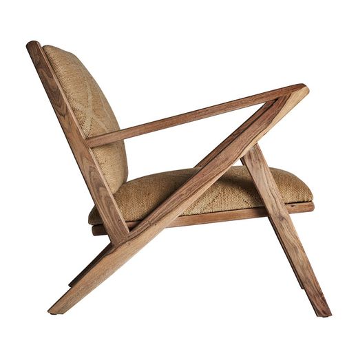 Elgin jute armchair in brown, 62 x 77 x 73 cm